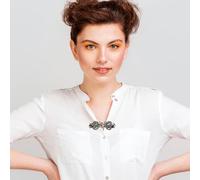 VILLCASE Pince à Foulard Vintage en Cristal Argenté Broche Épingle à Châle pour Femme Fermoir de Manteau Anti-Regard Accessoire Mode Polyvalent pour Pull et Robe