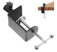 VILLCASE Pince de Bureau en Aluminium Base en Fer Noir, Serrage-Joint Réglable pour Table, Accessoire de Fixation pour Lampe de Bureau, Protection de Surface, Installation Facile, Outil