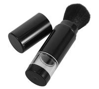 VILLCASE Pinceau de Maquillage Rétractable avec Flacon Rechargeable Distributeur de Poudre Portable Noir Applicateur Liquide pour Visage Blush et Illuminateur pour Voyage et Retouches