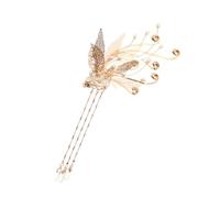 VILLCASE Pinces à Cheveux Chinoises Rétro en Métal Or Pompons Perles, Confortables et Pratiques pour Coiffure de Bal ou Banquet, Accessoires Élégants pour Dames