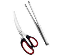 VILLCASE Pinces à Steak en Acier Inoxydable 304, Pinces à Aliments, Lot de 2, Design Simple, pour Barbecue et fête Couleur Aléatoire