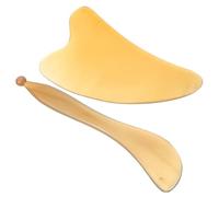 VILLCASE Planche à Gratter en Corne de Bœuf Plusieurs Styles 2 Pièces, Outil de Massage Visage Facile à Transporter, Améliore la Circulation des Fluides Corporels pour Plusieurs styles