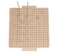 VILLCASE Planche de Blocage Tricot en Bois Marron Portable avec Épingles Inoxydables 23,5x23,5x1,5 Cm pour Travaux de Couture et Loisirs Créatifs à Long Terme