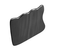 VILLCASE Planche de Massage Gua Sha en Corne Naturelle de Buffle Outil Multifonction pour Visage Cou et Dos Forme Ondulée Carrée Couleur Noire Outil Bien-Soins Quotidiens