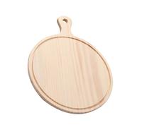 VILLCASE Plateau Bois Beige pour Pizza et Desserts Plateau de Service Rond Robuste avec Poignée pour Snacks et Aliments Ménagers pour Maison Fêtes