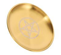 VILLCASE Plateau Pentagramme Métal pour Bijoux et Rituel Plateau Wiccan Sacré Décoratif pour Support Présentoir Élégant pour Colliers et Bracelets Organisateur Nuit et Entrée