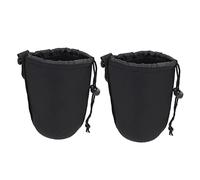 VILLCASE Pochette pour Objectif d'Appareil Photo Numérique 2Pcs Étui Flexible en Néoprène aux Chocs Imperméable Compact et pour Photographe pour Voyager Noir