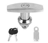 VILLCASE Poignée Remplacement Serrure avec Clés de Verrouillage en Alliage de Zinc T Robuste pour Serrure D'armoire de Boîte aux Lettres de Porte Armoire Métallique