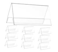 VILLCASE Porte-affiche De Bureau Double Face 120x60 Mm En Acrylique Transparent, Porte-nom Triangulaire Compact Pour Réunions, Événements Et Bureaux - Lot De 10 Plaques Nominatives