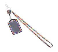VILLCASE Porte-badge D'identification Rétractable avec Cordon en Strass Cristal, Confortable et Élégant pour Écoles et Occasions Décontractées, Style Artisanal Unique