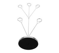 VILLCASE Porte-Cartes à 5 Branches en Acier Inoxydable Argenté avec Clips, Support Élégant pour Cartes de Table et Décoration de Bureau, pour Mariages et Anniversaires