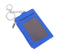 VILLCASE Porte-Cartes avec Anneau Porte-clés pour Cartes Identité Badges Professionnels Et Titres De Transport Étui De Protection PU Imperméable pour Clés De Voiture