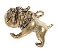 VILLCASE Porte-clés Breloque en Laiton Vintage Pendentif Bulldog Décoratif Marron, Accessoire Unique pour Décoration et Porte-clés