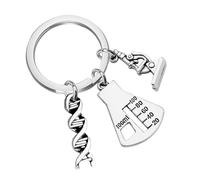 VILLCASE Porte-Clés Chimie de Microscope Accessoires pour Porte-Clés Police Scientifique Pendentif Décoratif pour Paquet Présent Thème Biologie et Science