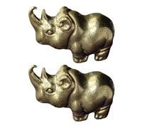 VILLCASE Porte-clés Pendentif Rhinocéros en Laiton, Lot de 2 Pièces, Or