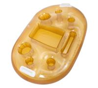 VILLCASE Porte-gobelet Flottant Gonflable pour Piscine, Support PVC Doré | Flotteur de Boisson, Support pour Bouteilles et Bols à Snack, Fête Aquatique, Usage Lac