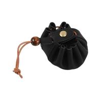 VILLCASE Porte-Monnaie Cuir Fait Main à Cordon, Mini Pochette Porte-clés Noire, Accessoire Compact Femme pour Pièces Et Petits Objets, Bourse Portable Élégante Et Pratique