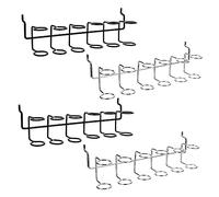 VILLCASE Porte-Outils Multi-Anneaux en Acier Inoxydable Antirouille pour Panneau Perforé, Support Stable et Résistant, Organisateur de Tournevis et Pinces, Lot de 4 Pièces Noir et Argenté,