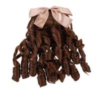 VILLCASE Postiche Femme Queue de Cheval Ondulée Anglaise en Soie Haute Température, Postiche Super Extensible et Facile à Coiffer pour Mariage et Performance Élégante