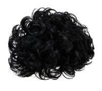 VILLCASE Postiche Synthétique Homme Noire en Fibre Haute Température, Courte et Bou Confortable et Lavable pour Soirée à Thème Décennie 70-80