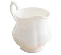 VILLCASE Pot à Lait Style Européen Élégant Blanc en Céramique de 230ml, Facile à Nettoyer, Multi-usage, Maison Salons de Dessert