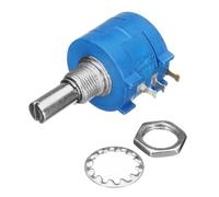 VILLCASE Potentiomètre de Précision Multitours en Métal Bleu 10 Kω, Résistance Réglable Verticale ±0,5%, 2 W Réglage de Vitesse Température pour Électriciens