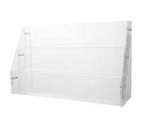 VILLCASE Présentoir à Cartes en Acrylique Transparent Multi-Fonctions pour Bureau, Support Espace Gain de Place pour Stickers et Badges, Rangement de Bureau Moderne et Pratique