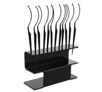 VILLCASE Présentoir d'extensions de cils plastique noir 1 set avec 12 bâtons incurvés pour présentation polyvalente en salons de beauté et espaces personnels