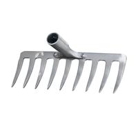 VILLCASE Râteau de Jardin Robuste Tête Acier Dents pour Biner Désherbage et Entretien Pelouse Outil Agricole Multifonction sans Manche Adapté Culture et Jardinage