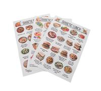 VILLCASE Recettes De Repas Pour Diabétiques 3 Pièces Affiche Alimentaire Tableau De Régime Pour Diabétiques De Courses Planificateur De Courses