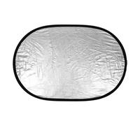 VILLCASE Réflecteur Photographie Panneau Diffuseur de Lumière Ovale 60x90 Cm Double Face Argenté et Blanc Portable Pliable, Accessoire Photo Extérieur et Studio Professionnel