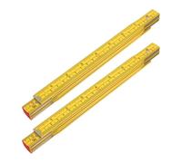VILLCASE Règle Pliante en Bois Multifonctionnelle Précision 2pcs pour Charpentiers et Travail du Bois, Mètre Pliant Double Face Robuste et Pratique