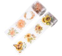 VILLCASE Ruban Adhésif Décoratif Pet à Motif Vintage Plantes, 2 Rouleaux de 2m, Multi-usage pour Scrapbooking et Décoration de Pages D'agenda