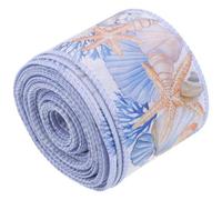 VILLCASE Ruban Océanique Câblé 2,5 Pouces en Polyester et Fil de Fer, Usage Polyvalent pour Loisirs Créatifs et Décorations Nautiques, pour Fêtes D'anniversaire