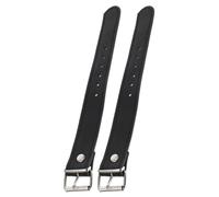 VILLCASE Sangles en Cuir Robustes et Installation Solide Design Ajustable Accessoires pour Décoration et Balade à Vélo, Noir, 1 Paire pour Panier de Vélo