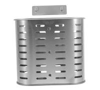 VILLCASE Seau de Rangement Acier Inoxydable pour Couverts avec Égouttoir Mural Support pour Fourchettes Cuillères et Baguettes de Cuisine Résistant et Facile à Installer