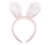 VILLCASE Serrage-tête Bandeau Cosplay Oreilles de Lapin en Sequins Rose Scintillant Léger et Confortable pour Fête Enterrement de Vie Jeune Fille et Photos