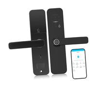 VILLCASE Serrure Électronique Intelligente Tuya WiFi avec Digitale Code Carte Clé et Déverrouillage à Distance Serrure Intérieure Biométrique pour Portes Appartement avec Fonction Sécurité