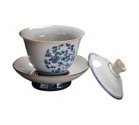 VILLCASE Service à Thé en Céramique Élégante avec Bol à Thé et Soucoupe, sans Odeur, Sûr, Design Naturel et Simplicité pour Maison ou Bar, 1 Set Complet