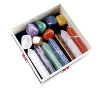 VILLCASE Set de 1 Pilier Hexagonal en Cristal pour Chakra Pierres Énergétiques Multifonctions, Effet Décoratif et Relaxation, Livré avec Boîte,