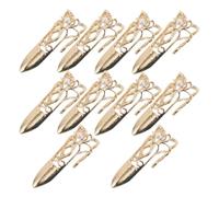 VILLCASE Set de 10 Bagues D'ongles en Alliage de Zinc Doré, Design Ajustable Portable, Style Ancien Rétro, Accessoires de Cosplay pour Drame et Artisanat Manuel