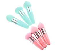 VILLCASE Set de 6 Éponges à Maquillage Stylo, Accessoires de Maquillage en Latex et Pp, Utilisation Humide et Sèche, Poignée, pour Fond de Teint et Retouches