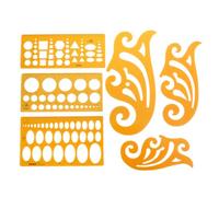 VILLCASE Set de 6 Règles de Dessin Géométriques en Résine Formes Variées pour Architecture et Outils à Dessin, Outil Multifonctionnel Précis pour Conception Intérieure