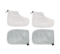 VILLCASE Set de Paires de Moufles et Pantoufles Maintien Chaleur Lot de 2 en Coton et Peluche pour Thérapie la Paraffine, Protection des Doigts de Pied et Couleur Aléatoire