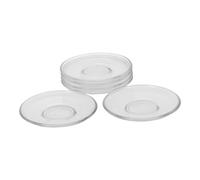 VILLCASE Soucoupes en verre transparent 9 CM lot de 6 assiettes stylées pour sous-tasses réutilisables adaptées aux salles de yoga et cafés avec design simple