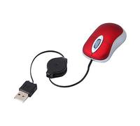 VILLCASE Souris Optique Filaire USB Compacte pour Ordinateur Portable, Design Ergonomique Léger, Câble Rétractable, Silence De Fonctionnement, Couleur Rouge, Usage Professionnel Et Voyage