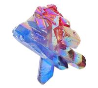 VILLCASE Spécimen Minéralogique en Cristal Électroplaqué Coloré avec Colonne Simple, Pierre de Purification des Chakras pour Contemplation et Décoration Élégante