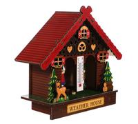 VILLCASE Station Météo Murale Élégante avec Thermomètre D'ambiance, Hygromètre et Baromètre en Bois, Facile à Utiliser pour Intérieur et Extérieur