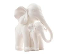 VILLCASE Statue Éléphant Mère et Garçon Fille Blanche Sculpture Réaliste Décoration Maison Statuette Élégante pour Salon et Chambre Cadeau Raffiné