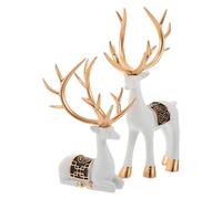 VILLCASE Statuette de Cerf en Céramique Rétro pour Décoration de Bureau
